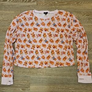 DOLLS KILL DELIAS 3X Pink Teddy Bear Print Long Sleeve Top